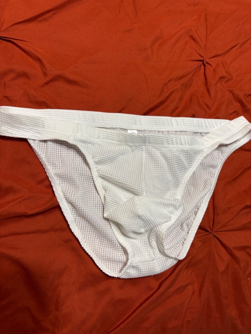 White Textured Men's Briefs Bikini Underwear